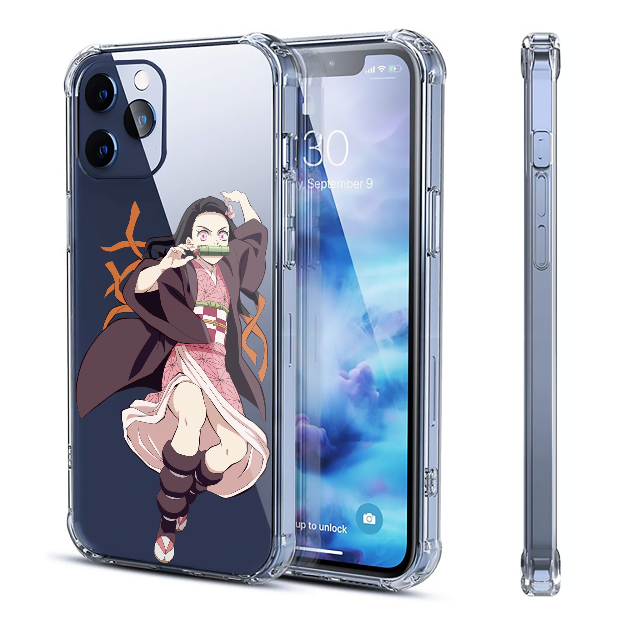 （画像用） 鬼滅の刃（きめつのやいば）竈門 禰󠄀豆子／かまど ねずこ Kamado Nezuko 【iPhone 12シリーズ対応】透明スマホケース（クリアソフトケース）